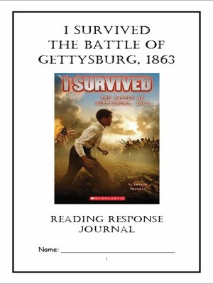 cover image of I Survived the Battle of Gettysburg, 1863 (Tarshis) Novel Study / Reading Comprehension Journal
